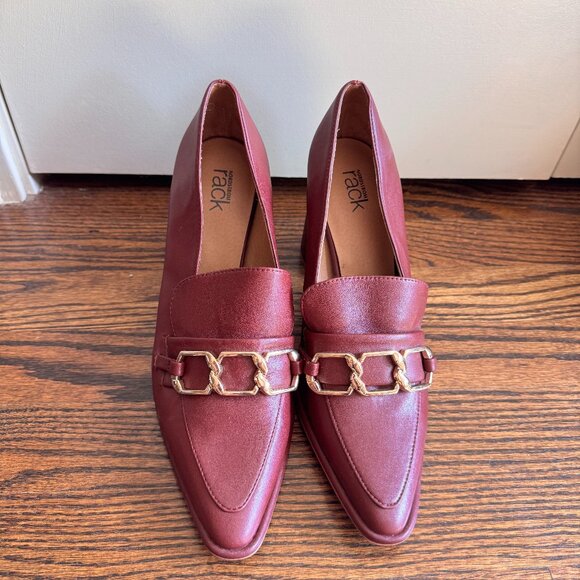 Nordstrom Rack Burgundy Loafer Heels - Picture 1 of 6
